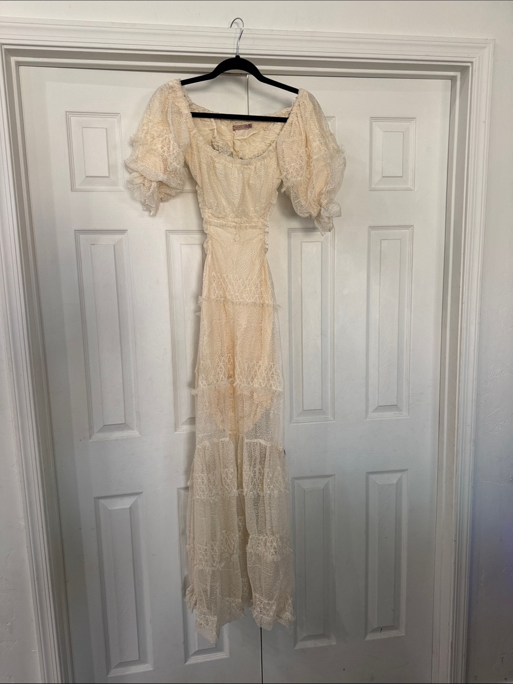 Ethereal Lace Maxi Dress in Cream